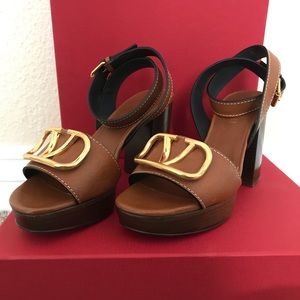 Valentino Brown and Gold Heels